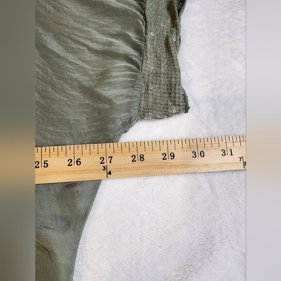 Women's 100% Silk Lagenlook Blouse, Light Green, Made In Italy, OS - Picture 8 of 10